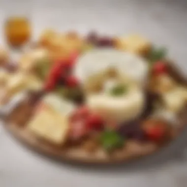 A close-up of a vegan cheese platter showcasing variety and texture.