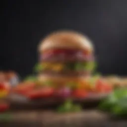 A vibrant array of colorful vegetables and legumes used for vegan burgers