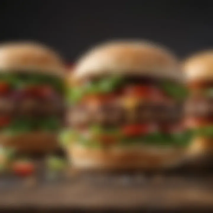 A group of diverse vegetable burgers showcasing various recipes