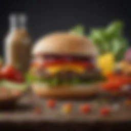 A vibrant assortment of fresh vegetables and legumes ready for a burger