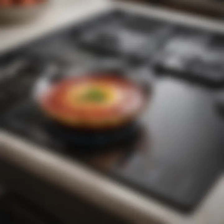 Close-up of the induction cooktop controls