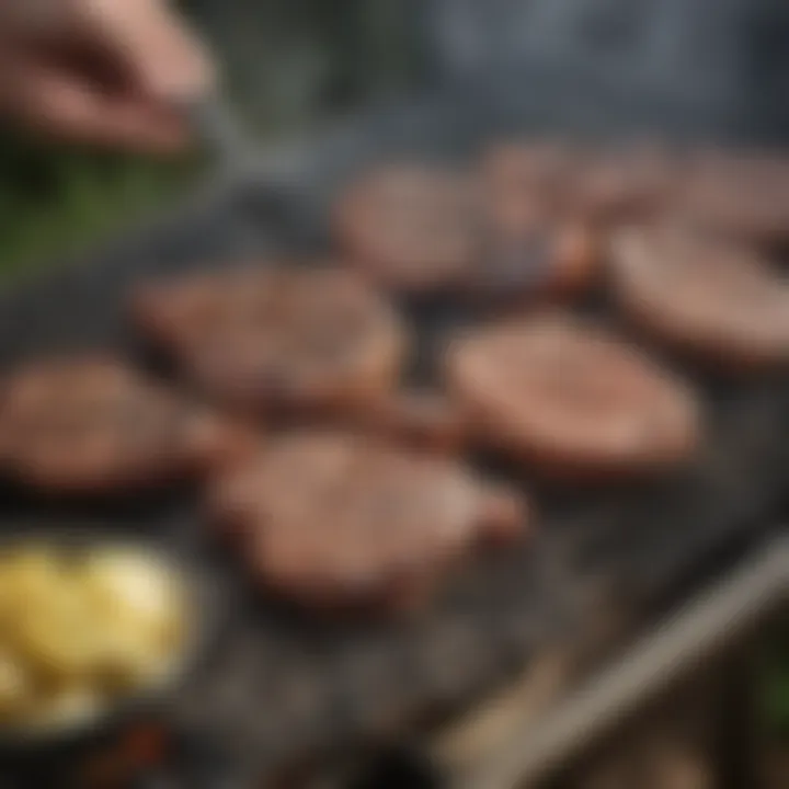 A grill featuring perfectly cooked meats, enhanced by Weber tools