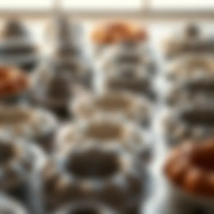 Diverse Mini Bundt Pan Collection A collection of mini bundt pans in various materials and sizes