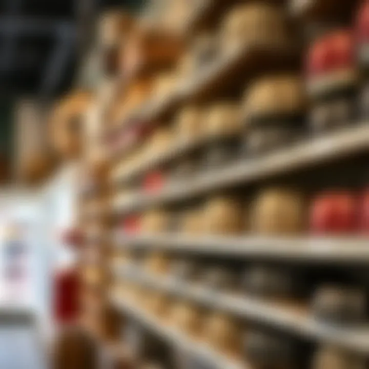 Local Kitchenware Shop with Mini Bundt Pans A local kitchenware shop displaying mini bundt pans on shelves