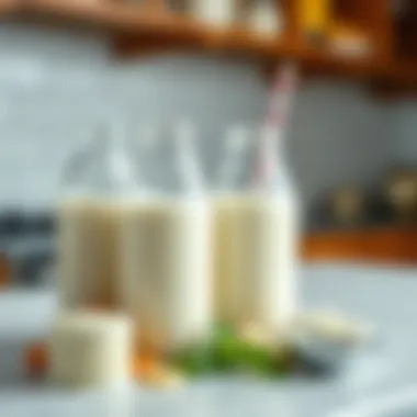 Comparison of Whole Milk and Alternatives Comparison of whole milk and alternative milk options displayed in a comparative format