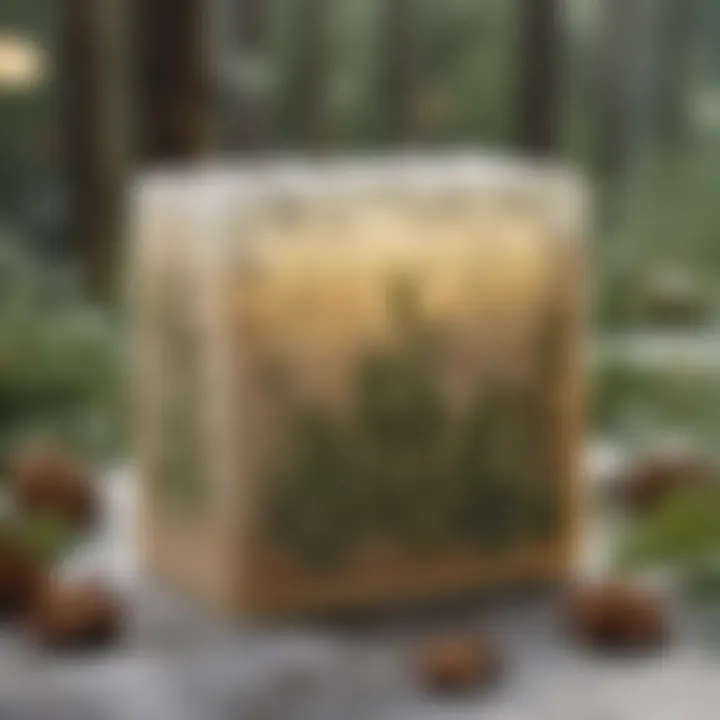 Close-up of the unique ingredients used in Winter Forest Hand Soap