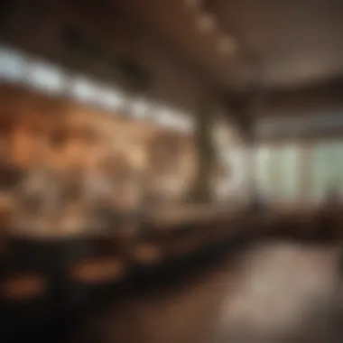 Cozy interior of the cafe with patrons enjoying their meals